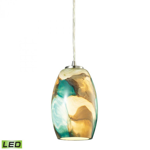 Elk Surreal 1 Light Mini Pendant In Satin Nickel Model: 31539/1CG-LED