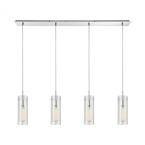 Elk Swirl 4 Light Linear Pendant Fixture In Model: 56595/4LP
