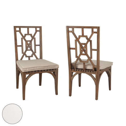 Elk Teak Patio Dining Chair Cushion In White Model: 2317018WO