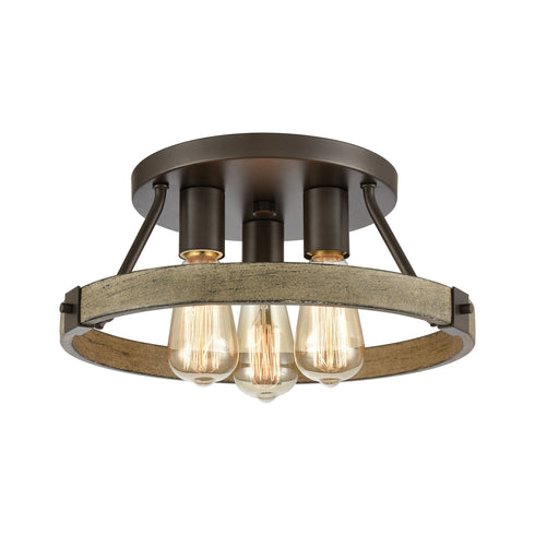 Elk Transitions 3 Light Semi Flush In Oil Rubbed Model: 12311/3