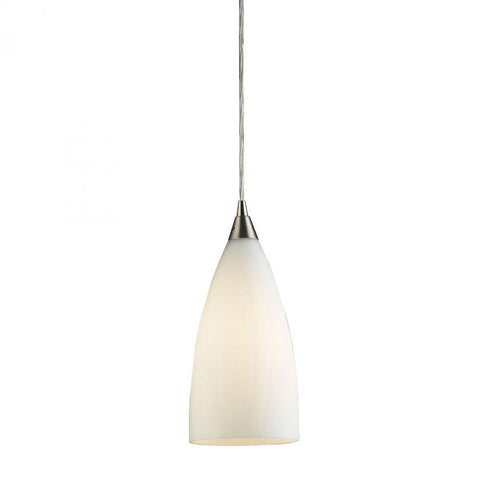 Elk Vesta 1 Light Mini Pendant In Satin Nickel Model: 2580/1-LED