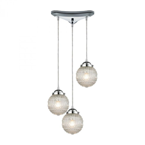 Elk Victoriana 3 Light Triangular Pendant Fixture Model: 56591/3