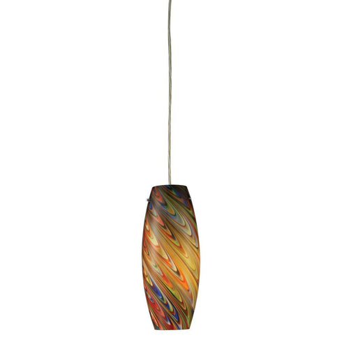 Elk Vortex 1 Light Mini Pendant In Satin Nickel Model: 10079/1RV-LED