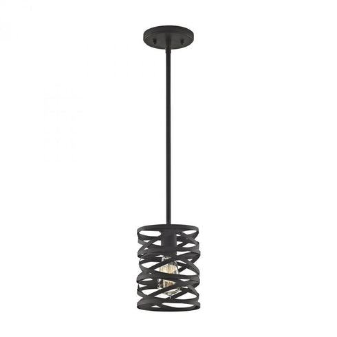 Elk Vortice Vorticy 1 Light Mini Pendant In Oil Rubbed Model: 81184/1-LA