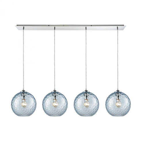 Elk Watersphere 4 Light Linear Pendant Fixture In Model: 31380/4LP-AQ