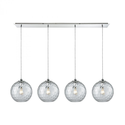 Elk Watersphere 4 Light Linear Pendant Fixture In Model: 31380/4LP-CLR