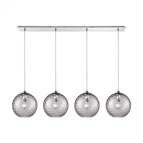 Elk Watersphere 4 Light Linear Pendant Fixture In Model: 31380/4LP-PRP
