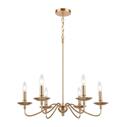 Elk Wellsley 6 Light Chandelier In Burnished Model: 46796/6