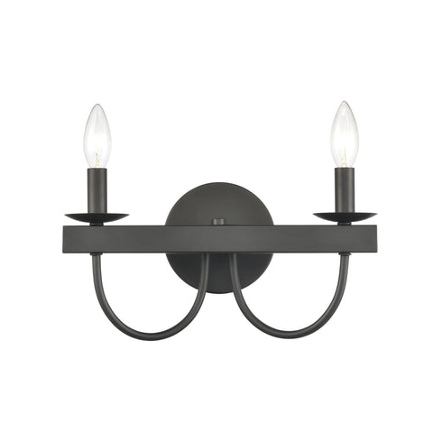 Elk Williamson 2 Light Vanity Light In Black Model: 75074/2