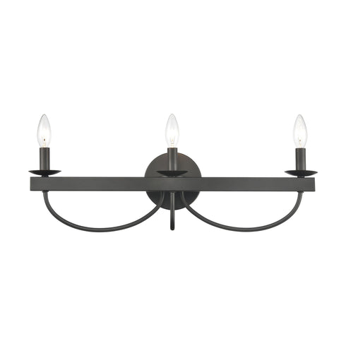 Elk Williamson 3 Light Vanity Light In Black Model: 75075/3