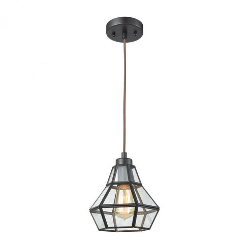 Elk Window Pane 1 Light Mini Pendant In Oil Model: 57125/1-LA