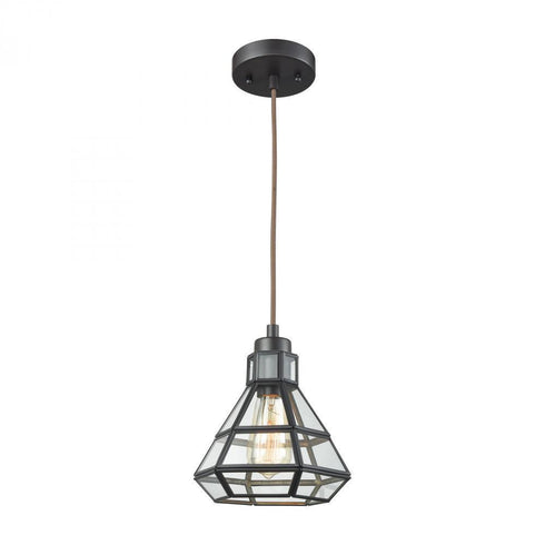 Elk Window Pane 1 Light Mini Pendant In Oil Model: 57126/1