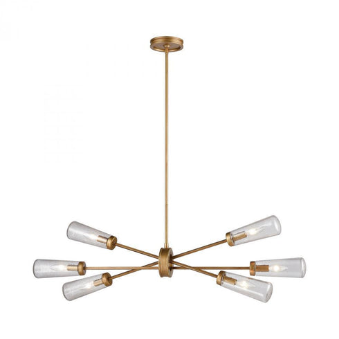 Elk Xenia 6 Light Chandelier In Matte Gold With Model: 66984/6