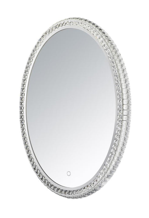 ET2 24 Inch X 31.5 Inch Oval Crystal LED Mirror Model: E42006-20