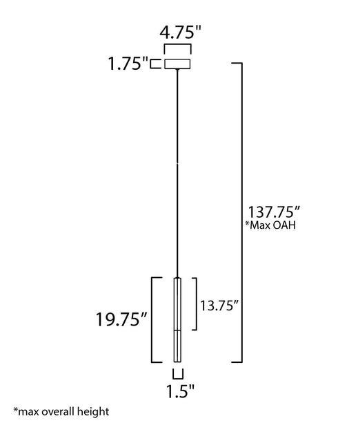 ET2 Diaphane Single Pendant Model: E11021-95BK