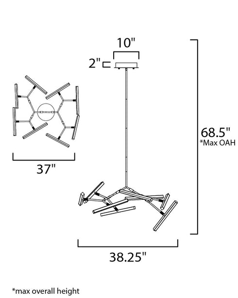ET2 Robotica Multi Light Pendant Model: E21246-BK