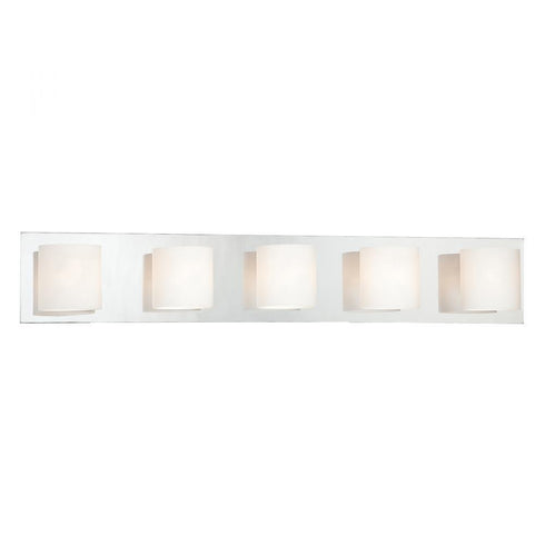 Eurofase 20381-011 Geos 5 Light Bathbar Satin Nickel Finish