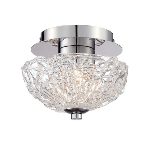 Eurofase 28200-017 Caramico Hand Crafted Drizzled Glass Flushmount, Chrome Finish, 1 G9 Light Bulb, 7.5 Inches Long - 2