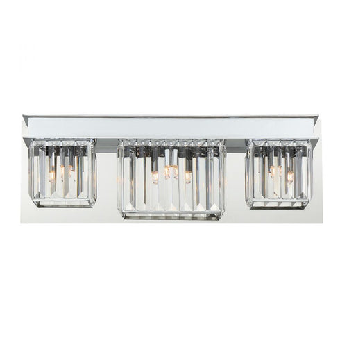 Eurofase 29076-017 Lumino Inset Clear Glass Prism Bathbar, Polished Chrome Finish, 3 G9 Light Bulbs, 20.5 Inches Wide -