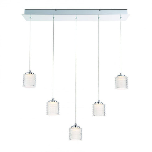 Eurofase Ancona 5 Light Lin LED Chandelier Chrome Model: 31787-017