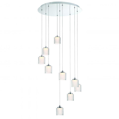 Eurofase Ancona 9 Light LED Chandelier Chrome Model: 31788-014