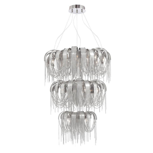 Eurofase Avenue 17 Light Chandelier Nickel Model: 26337-012