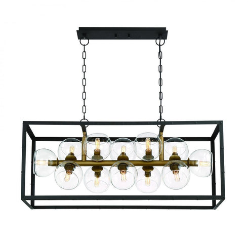 Eurofase Bentley 12 Light Linear Chandelier Bronze Model: 31647-014