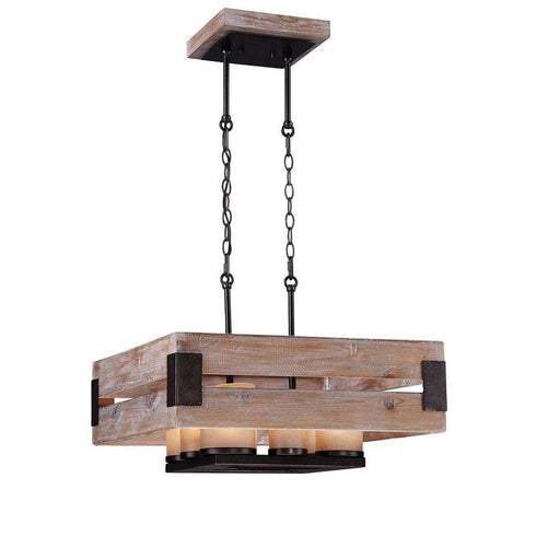 Eurofase Cesto 8 Light Chandelier Square Wood Model: 26366-012