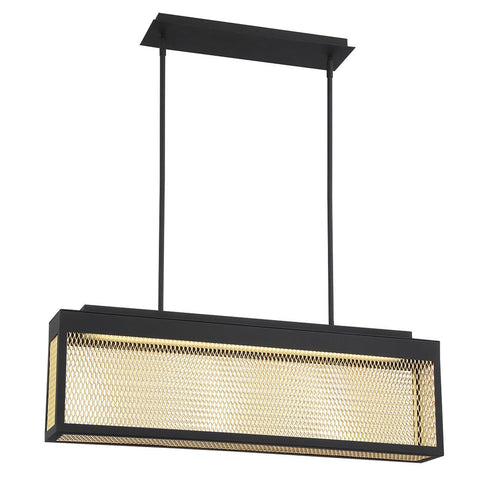 Eurofase Coop Golden Mesh Wiring Encloses A Top LED Panel Model: 35929-017
