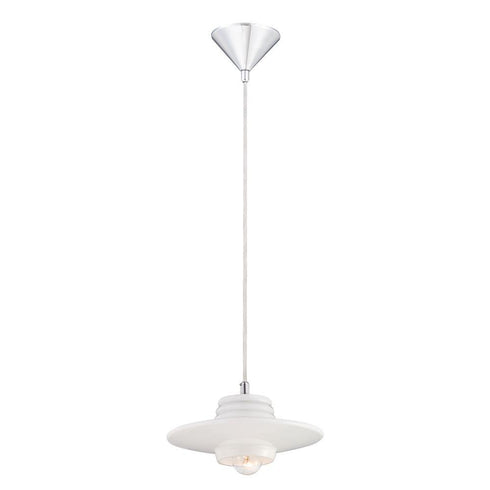 Eurofase Disco 1 Light Pendant Large Chrome White Model: 22971-012