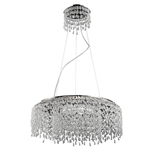 Eurofase Fonte 8 Light Chandelier Round Chrome Clear Model: 26327-013