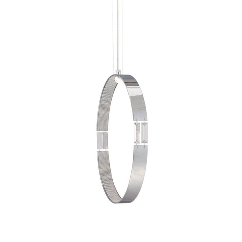 Eurofase Glade 1 Light LED Chan Large Ring Chrome Model: 28119-012