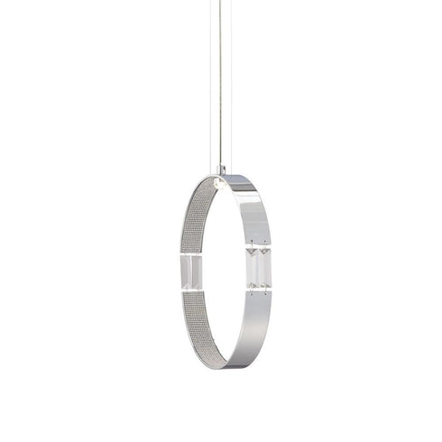 Eurofase Glade 1 Light LED Chan Medium Ring Chrome Model: 28118-015