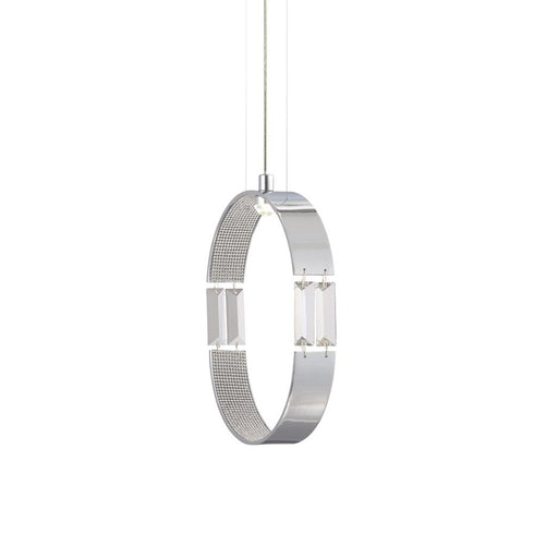 Eurofase Glade Suspended Polished Chrome Rings With Crystal Model: 28117-018