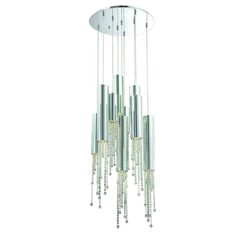 Eurofase Groove 9 Light Pendant Chrome Model: 20419-011