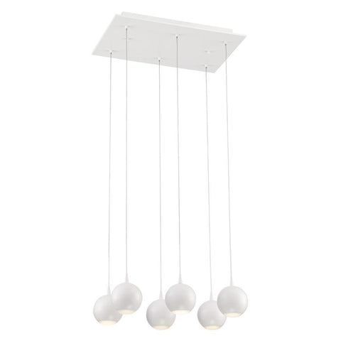 Eurofase Patruno 6 Light LED Chandelier White Model: 28168-010