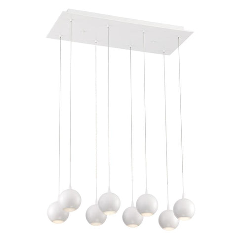 Eurofase Patruno 8 Light LED Chandelier White Model: 28169-017