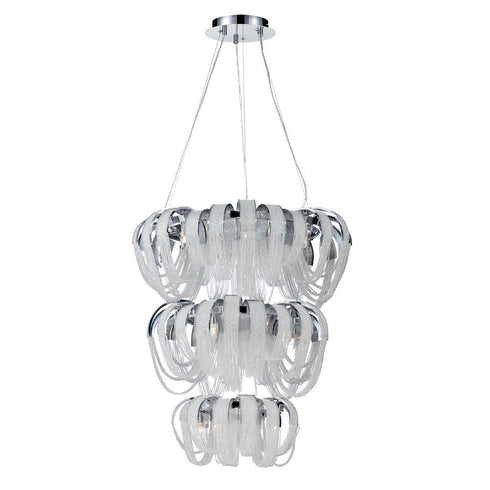 Eurofase Sage 17 Light Chandelier Chrome Clear Model: 26597-010