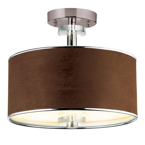 Eurofase Savvy Faux Suede Chocolate Brown Drum Shades Are Model: 15330-021