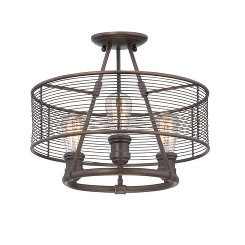 Eurofase Terra 3 Light Semi Flushmount Bronze Model: 28063-018