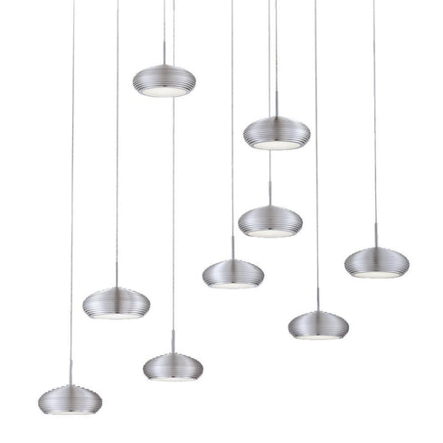 Eurofase Venti 9 Light Pendant Round Alum Model: 25670-011
