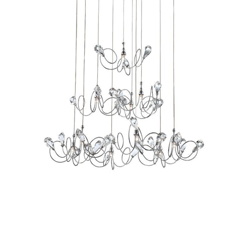 Eurofase Volare 10 Light Pendant Chrome Clear Model: 25681-024