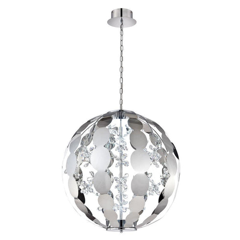 Eurofase World 2 Light LED Chandelier Large Chrome Model: 28160-014