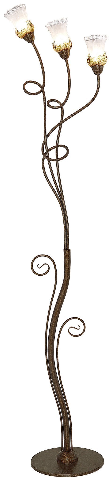 F126-3-109 3-Light Flower Glass Floor Lamp