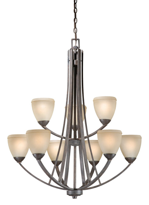 HS-CHU009BW Vaxcel Helsinki 9L Chandelier Black Walnut