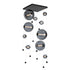 Hubbardton Forge Abacus 10 Light Square LED Pendant Model: 139051-LED-STND-20-GG0694