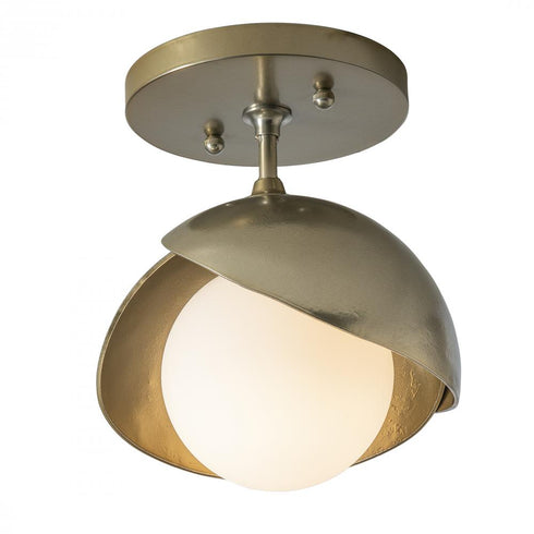 Hubbardton Forge Brooklyn 1 Light Double Shade Semi Flush Model: 121377-SKT-14-05-GG0711