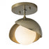 Hubbardton Forge Brooklyn 1 Light Double Shade Semi Flush Model: 121377-SKT-82-20-GG0711
