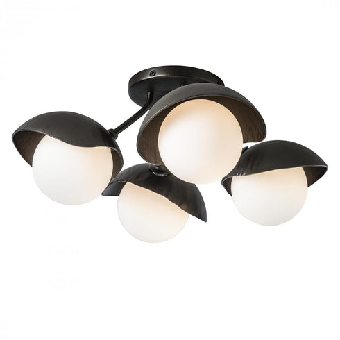 Hubbardton Forge Brooklyn 4 Light Single Shade Semi Flush Model: 121375-SKT-85-05-GG0711