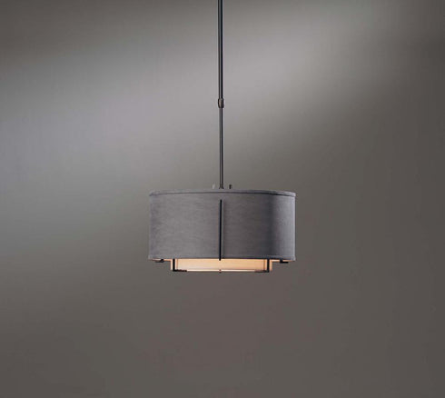 Hubbardton Forge Exos Small Double Shade Pendant Model: 139602-FLU-SHRT-08-SA1099-SA1590